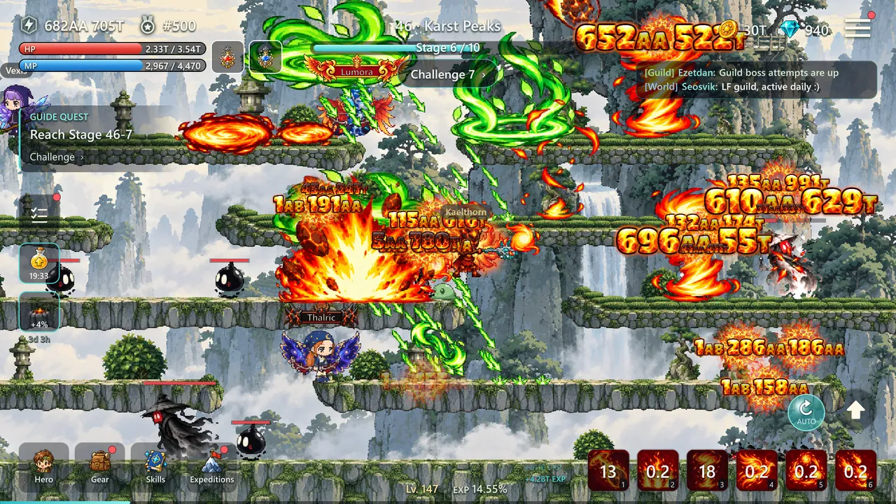Mage farming a stage